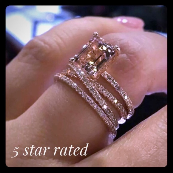 Jewelry - Morganite ring set 18k rose gold over 925 silver
